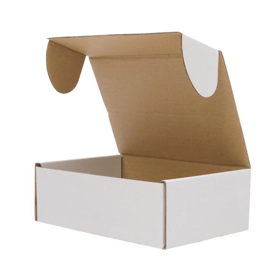 White Corrugated Mailers 6x4x2 6x4x3 6x4x4 50-2000 Shipping Packing Fold Box - Image 1 of 1