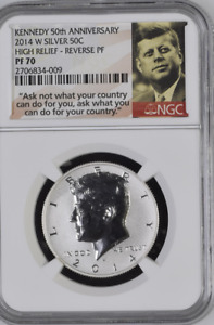 2014-W Reverse Proof High Relief Silver Kennedy Half Dollar NGC PF70