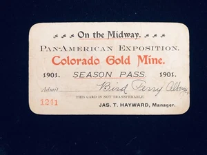USED  PAN-AM EXPO SEASON PASS TO THE MIDWAY ATTRACTION COLORADO GOLD MINE - Bild 1 von 2