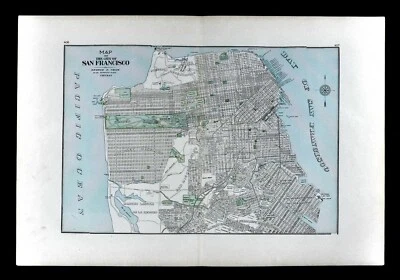 Mapa George Cram 1904 San Francisco California Golden Gate Park Observatory Plan Foto 1 de 4