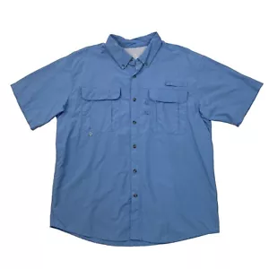 Magellan Shirt Men L Large Evening Blue Fishing Outdoor Short Sleeve Button Down - Picture 1 of 9