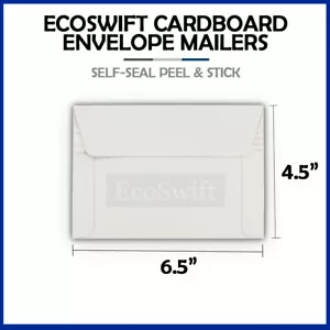 1 - 6.5x4.5 ECOSWIFT SELF SEAL RIGID SHIP FLATS CARDBOARD ENVELOPE MAILER MAILER - Picture 1 of 8