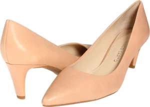 Franco Sarto Discreto Mujer Tacón de Bomba Cuero Arena EE. UU. Talla 8 M - Imagen 1 de 3