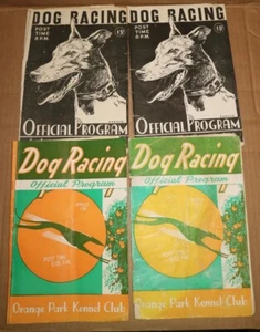 Lot of 4 Vintage 1940's Dog Racing Official Program Jacksonville Kennel Club - Picture 1 of 11
