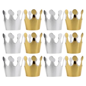 12 PIEZAS Sombreros de Corona de Papel Coronas de Cumpleaños para Niños Decoraciones de Fiesta - Imagen 1 de 12