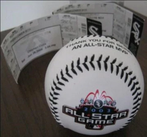 Chicago White Sox 2003 All Star Souvenir Baseball + Ticket Stubs MLB Collectible Cover