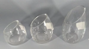 Home Elements Slant Edge Glass Candle Holders Set of 3 - Picture 1 of 12