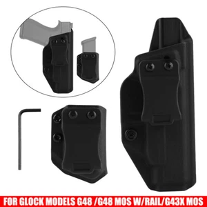 For Glock Models 48 Silver/Black/G48 MOS w/Rail/G43X MOS Holster with Mag Pouch - Picture 1 of 13