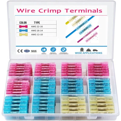 200/100 Heat Shrink Butt Splices Wire Connectors Electrical Terminals Crimp Seal - Image 1 of 4