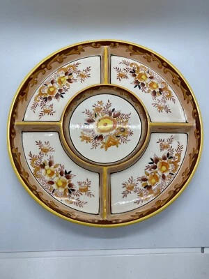 Старинный японский поднос для закусок Moriyama Noritake с 5 разделенными блюдами ручной росписью 1920-е - Изображение 1 из 4