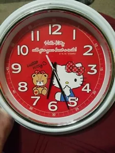 Sanrio Hello Kitty Red White Wall Clock Minor Scuffs - Picture 1 of 4