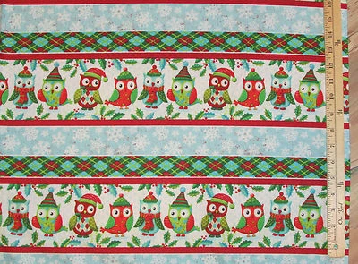 Owl Be Home for Christmas Stripe SPX Christmas Fabric 23" Repeat  #25583 - Image 1 of 3