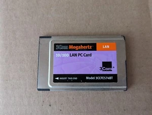 3COM MEGAHERTZ 3CCE589ET 10MBPS PCMCIA ETHERNET LAN PC CARD L1-4(13) - Afbeelding 1 van 2