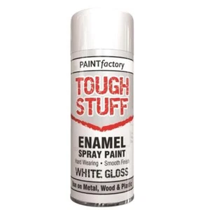 Enamel Effect White Gloss Spray Paint 400ml Metal Wood Plastic Aerosol - Picture 1 of 2