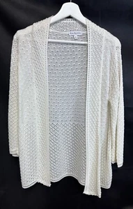 Kim Rogers Versatile Ivory Open Front Cardigan Sweater All Seasons M - Picture 1 of 8