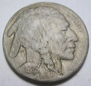 1928 Buffalo nickel / Indian head nickel collector coin grades XF (#1019m) - Picture 1 of 2