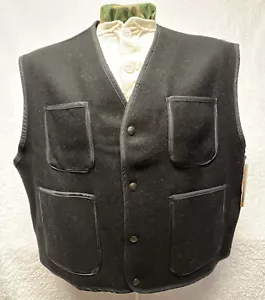 Gilet da lavoro vintage I. Spiewak pile dorato in lana taglia 2XL made in USA NERO A-02 - Foto 1 di 10