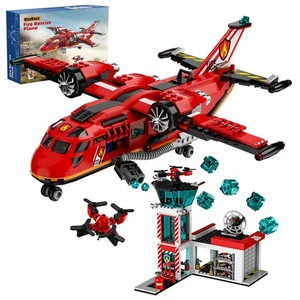 RiceBlock City Fire Rescue Plane Building Sets, Suitble for Kids and Fans of ... - Picture 1 of 8
