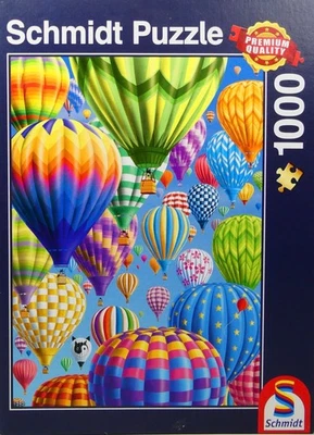 Schmidt 1000 Piece Jigsaw Puzzle - Colorful Balloons in the Sky - Complete - Image 1 of 4