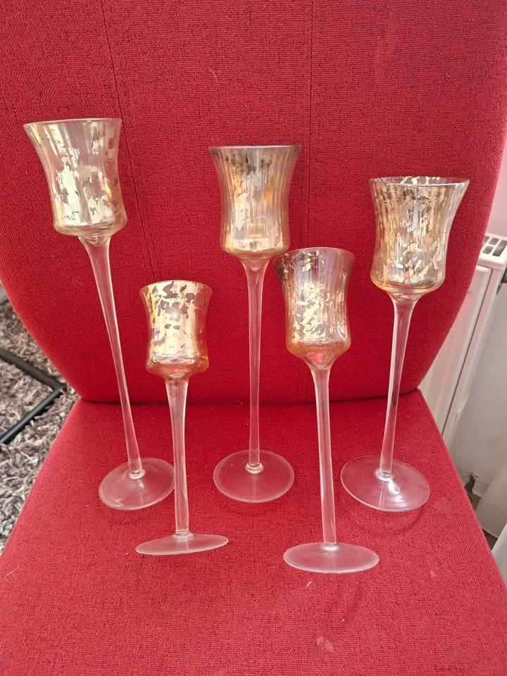 5 ALTE LANGSTIELIGE GLÄSER - SCHNAPSGLÄSER ? SHERRYGLÄSER ? - Bild 1 von 1