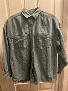 Eddie Bauer Damen Flanell Button-Down Baumwolle Grün Größe Lg - Bild 1 von 6