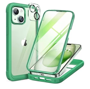 Miracase für iPhone 15 Hülle Klar Ganzkörper Integriertes Glas Displayschutz - Bild 1 von 3