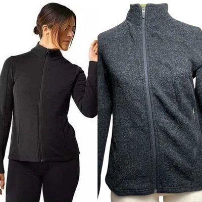 Ibex 100% Merino Wool Jacket Sweater Charcoal Gray Full Zip Fitted USA Made Med - Image 1 of 4