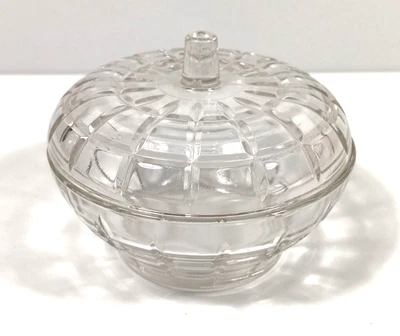 Sugar Bowl vintage de vidro prensado Borgonovo Itália - Imagem 1 de 4