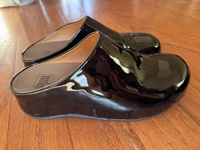 Fitflop Shuv Mules Discontinued Black Patent | 32-001 (Rare Original Version)sz7 - Image 1 of 4