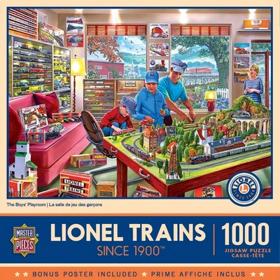 Rompecabezas MasterPieces - Lionel Trains - The Boy's Playroom 1000 piezas Foto 1 de 4