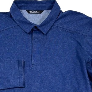 Arc’teryx Captive 1/4 Snap Long Sleeve Polo Shirt Mens Large Blue Outdoor - Picture 1 of 10