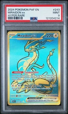 PSA 9 MIRAIDON EX 243/091 - S&V PALDEAN FATES HYPER RARE HOLO - MINT - Image 1 of 2