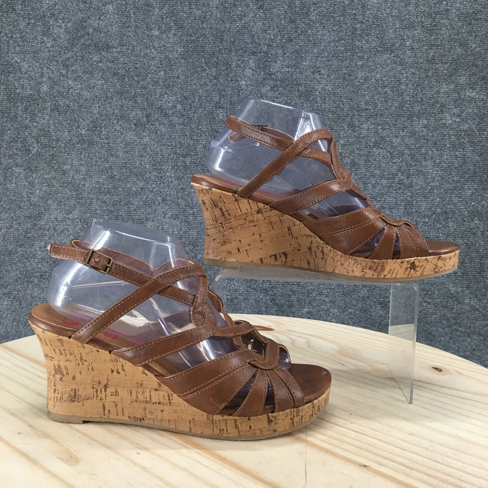 Sandalias Jellypop Para Mujer 10 M Alabama Informales Corcho Cuña Tirantes Cordón Marrón Foto 1 de 4