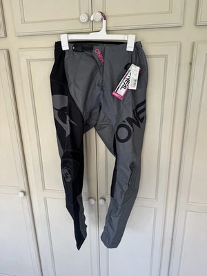 НОВЫЕ O'Neal гонки женские брюки размер 5/6 MX мотокросс элемент - черный/серый/розовый - Изображение 1 из 4