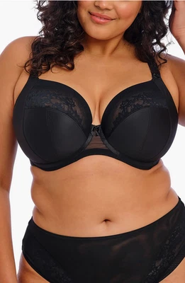 $72 Elomi EL302734 Nerina Underwire Plunge Bra, Black, Size US 44I - UK 44G - Image 1 of 3