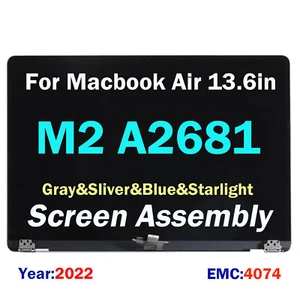 OEM LCD Screen Display Top Cover Assembly for MacBook Air A2681 13.6" EMC 4074 - Bild 1 von 28