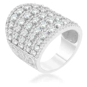 Charlyn 2.5ct Rhodium CZ Statement Cocktail Ring - Picture 1 of 5