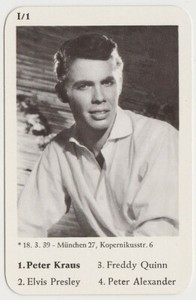 Peter Kraus 1964 Schlager Film Revue Game Card from Germany E1