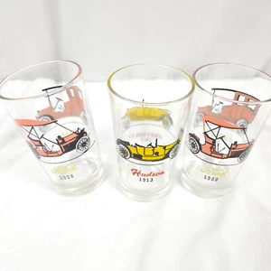 Occhiali vintage 3 pezzi Hazel Atlas auto d'epoca classiche Ford Cadillac Hudson Chevroley - Foto 1 di 8