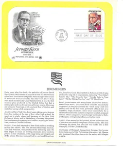 1985 Jerome Kern, composer music piano Sc 2110 FDC with PCS cachet on info page - Picture 1 of 1