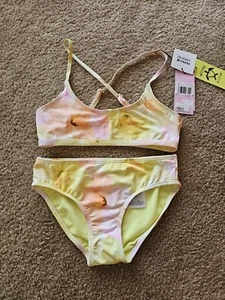 Hurley Girls Carissa Moore Bikini Swimsuit, Size Medium- Aloha Hibiscus NEW $50 - Picture 1 of 6