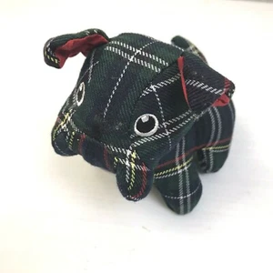 Old Navy Dog Black Plaid Stuffed Animal Puppy 5" Stocking Stuffer  - Picture 1 of 3