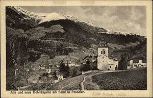 Antigua y nueva capilla Hofer en Passeier Tirol del Sur Italia s/w ~1910 Panorama Berg - Imagen 1 de 1
