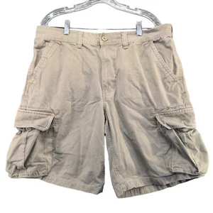 Sonoma Life + Style Men's Cargo Shorts Waist 36 Tan Flat Front Cotton 10" - Picture 1 of 11