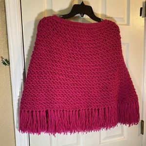 Poncho sin marca para mujer talla única tejido a mano mexicano mexicano México festivo informal fiesta - Imagen 1 de 7