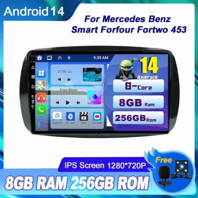 Autoradio Für Smart Forfour Fortwo 453 Android 14 GPS Navi DAB Car Play 8G+256GB - Bild 1 von 4