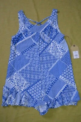 Mameluco Canoa Azul Denim True Craft Flor Diseño Geométrico Niñas Talla Grande Foto 1 de 4