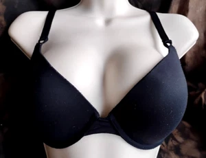 SOMA Smooth Black Vanishing 38D Perfect Coverage Light Lined Bra Underwire - Picture 1 of 6