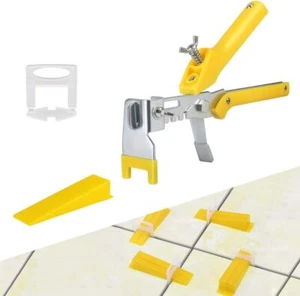 Tile Levelling System Kit Reusable 300 Spacers 100 Wedge Clip Floor Wall Tool - Picture 1 of 11