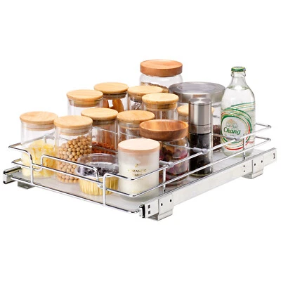 Kitchen Cabinet Pull Out Shelf Organizer Slide Out Drawer Basket 12/13/16/18/22" - Image 1 of 2